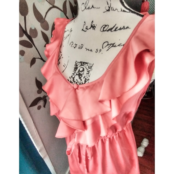 Coral Ruffle Collar Mini Dress - Picture 6 of 6